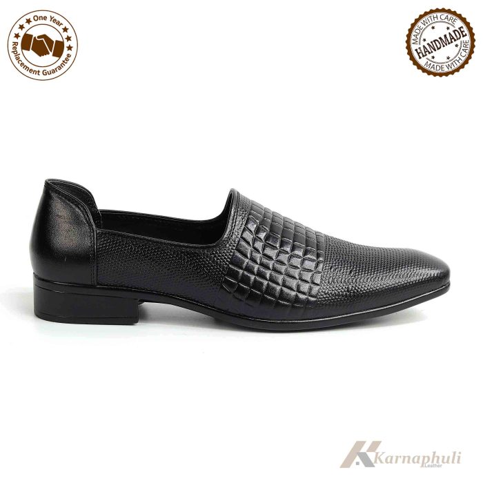 Karnaphuli Leather Premium Casual Shoe (Black) For Men - KN-CS441 - Image 2