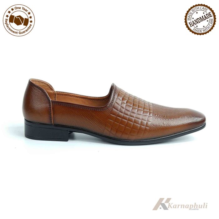 Karnaphuli Leather Premium Casual Shoe (Brown) For Men - KN-CS442 - Image 2