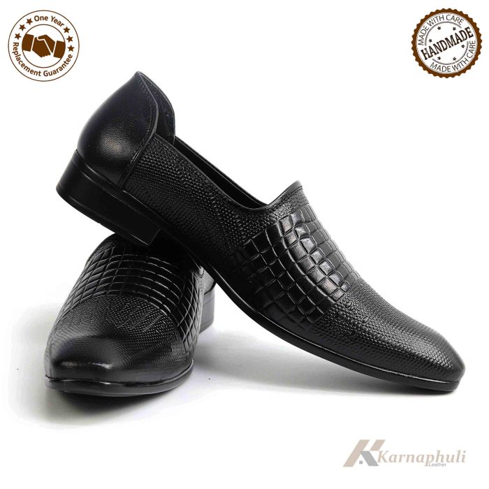 Karnaphuli Leather Premium Casual Shoe (Black) For Men - KN-CS441 - Image 3