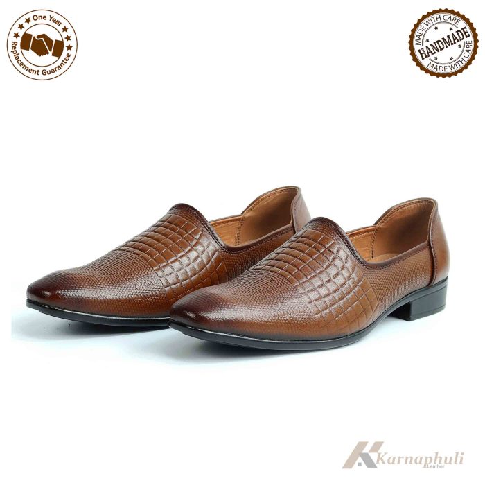 Karnaphuli Leather Premium Casual Shoe (Brown) For Men - KN-CS442 - Image 3