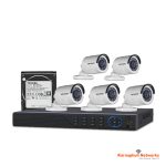 HIKVISION 5 unit 720P night vision security cc camera Package