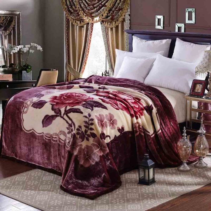 36*72 Inch Blossom Thickened Warm European Blanket Moisture Absorbing Breathable Suitable for King Luxury Blanket For Winter - Image 4