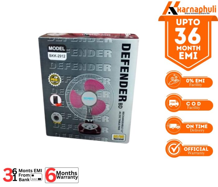 Defender KN-2912 Rechargeable Multi-Function Table Fan 12 inch - Image 5